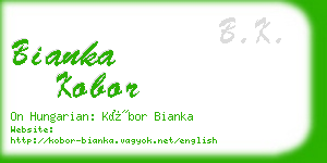 bianka kobor business card